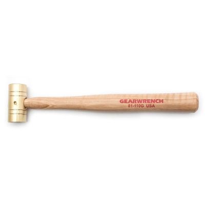 KDT81-112G image(0) - GearWrench 32 OZ. BRASS HAMMER WITH HICKORY HANDLE