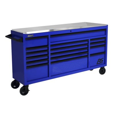 HOMBL04072164 image(0) - Homak Manufacturing 72" RS Roller Cabinet Blue Stainless Steel Top