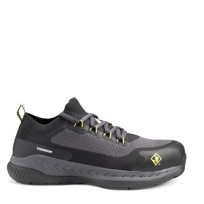 VFI4T8NBY-9.5 image(0) - Workwear Outfitters Terra Eclipse Athletic Work Shoe Black/Yellow EH Composite Toe Size 9.5