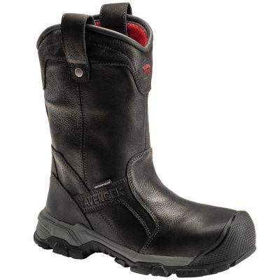 FSIA7831-7.5W image(0) - Avenger Work Boots - Ripsaw Wellington Series - Men's Boots - Aluminum Toe - IC|EH|SR|PR - Black/Black - Size: 7'5W