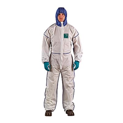 ASLWN18-B-92-195-03 image(0) - ALPHATEC 681800C BOUND SMS HOOD BACK LEG COVERALL WHT NVY SIZE M
