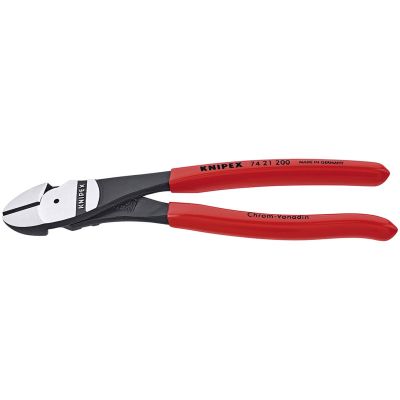 KNP7421-8 image(0) - KNIPEX 8 Ultra High Lvg Diag Cutter W/12 Deg Curved Head