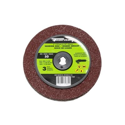 FOR71662 image(0) - Forney Industries Resin Fibre Sanding Disc, Aluminum Oxide, 5 in x 7/8 in Arbor, 50 Grit
