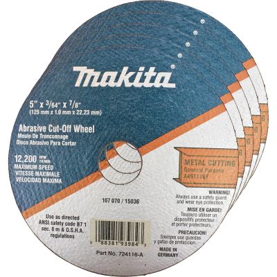 MAK724116-A-25 image(0) - Makita 5" SUPER THIN METAL CUT OFF WHEEL 25/PK