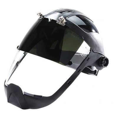 SRWS32251 image(0) - Sellstrom - Face Shield - DP4 Series - 9" x 12.125" x 0.060" Window - Clear AF with Shade 5 IR Flip Visor - Ratcheting Headgear - with Chin Guard