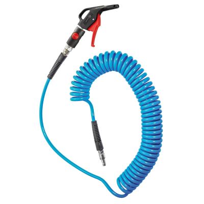 PRVBGKPUSCO254 image(0) - 1/4" ID x 13' Coil hose with 1/4" prevoS1 Automotive safety coupling, OSHA blow gun and 1/4"  plug