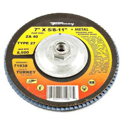 FOR71938-5 image(0) - Forney Industries Flap Disc, Type 27, 7 in x 5/8 in-11, ZA40 5 PK