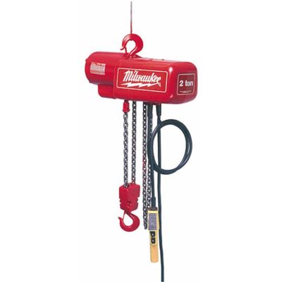 MLW9573 image(0) - Milwaukee Tool 2 TON ELECTRIC CHAIN HOIST 10 FT. LIFT, 8 FT. PER MINUTE