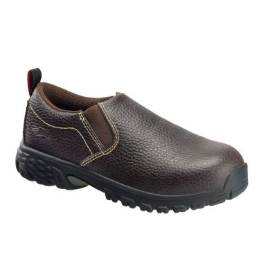 FSIA7020-7W image(0) - Avenger Work Boots Flight Series - Women's Low Top Slip-On Shoes - Aluminum Toe - IC|SD|SR - Brown/Black - Size: 7W