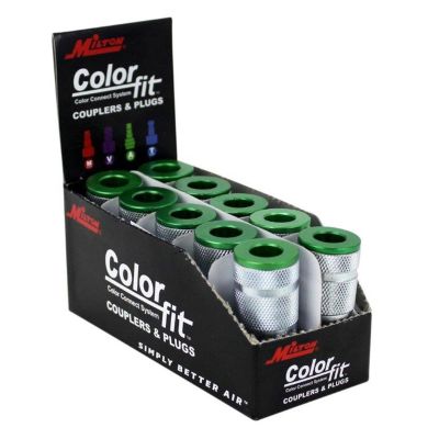 MIL776AC image(0) - Milton Industries ColorFit Couplrs,A-style Green,1/4" MNPT