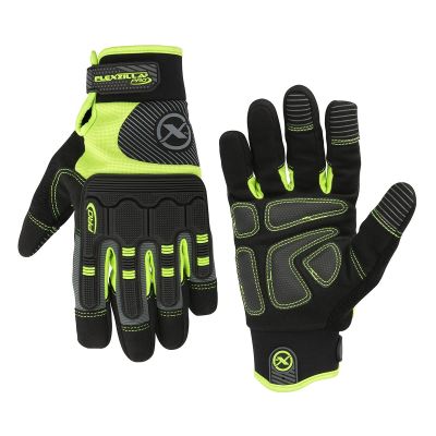 LEGGH700PM image(0) - Legacy Manufacturing Flexzilla® Pro High Dexterity Impact HD Pro Gloves, Synthetic Leather, Black/ZillaGreen™, M