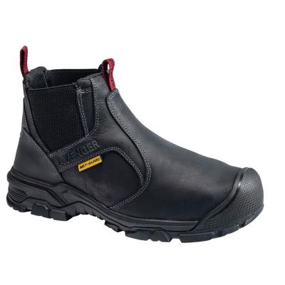 FSIA7343-7W image(0) - Avenger Work Boots Ripsaw Romeo Series - Men's Mid-Top Slip-On Boots - Aluminum Toe - IC|EH|SR|PR|MT - Black/Black - Size: 7W