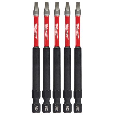 MLW48-32-4574 image(0) - Milwaukee Tool SHOCKWAVE 3-1/2" Impact Square Recess #2 Power Bits (5 Pk)