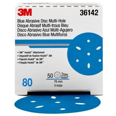 MMM36142 image(0) - 3M 3M Hookit Blue Abrasive Disc Multihole 4bx. per ca