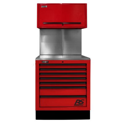 HOMRDCTS36001 image(0) - Homak Manufacturing CTS Set 36 in. with Solid Back Splash, Red