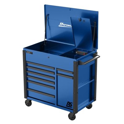 HOMBL06044080 image(1) - 44" 8-Drawer Service Cart w/Power Tool Holder Drawer- Blue