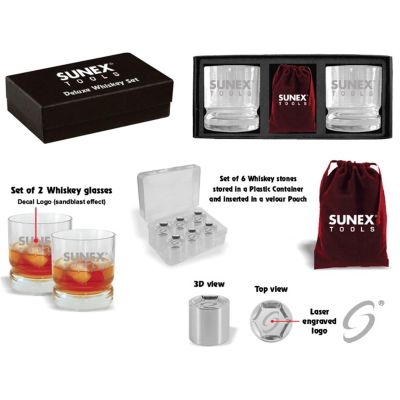 SUNWSS16 image(0) - Sunex Whiskey Glass Set w/ Stones