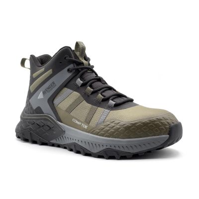 FSIA8811-9EE image(0) - AVENGER Work Boots Aero Trail Mid - Men's - CT|EH|SR|SF|WP|B&W - Olive / Grey - Size: 9 - 2E - (Extra Wide)