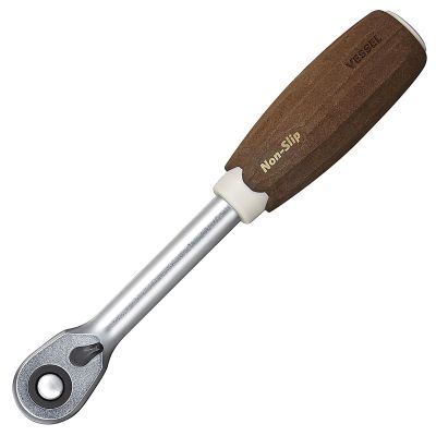 VESHRH3W image(0) - Vessel Tools WOOD-COMPO Ratchet Handle No.HRH3-W 3/8" SQ Drive