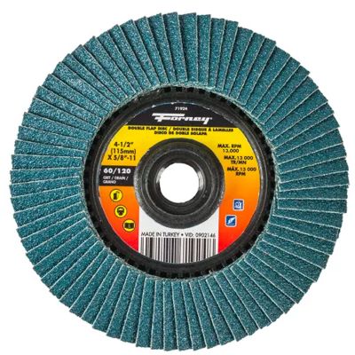 FOR71924-5 image(0) - Forney Industries Double Sided Flap Disc, 60/120 Grits, 4-1/2 in 5 PK