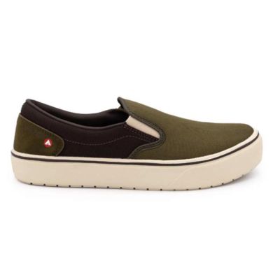 FSIAW7001-14D image(0) - AIRWALK AIRWALK - VENICE - Men's Canvas Slip On - CT|EH|SF|SR - Military Olive / Chocolate Brown - Size: 14 - D - (Regular)