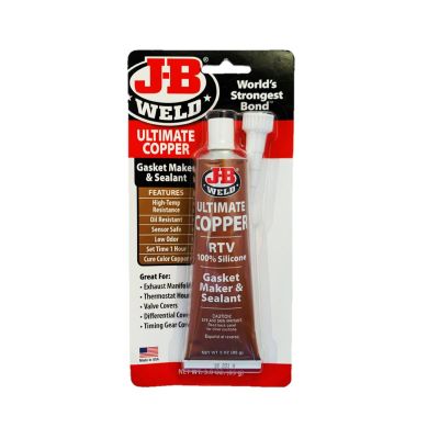 JBW32325 image(0) - J-B Weld 32325 Ultimate Copper High Temperature RTV Silicone Gasket Maker and Sealant - 3 oz.