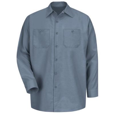 VFISP14PB-RG-3XL image(0) - Workwear Outfitters Men's Long Sleeve Indust. Work Shirt Postman Blue, 3XL