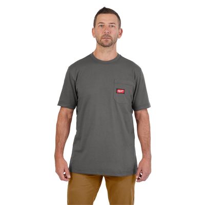 MLW605G-M image(0) - Milwaukee Tool GRIDIRON Pocket T-Shirt - Short Sleeve Gray M