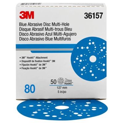MMM36157 image(0) - 3M 3M Hookit Blue Abrasive Disc Multihole 36157 (4PK)