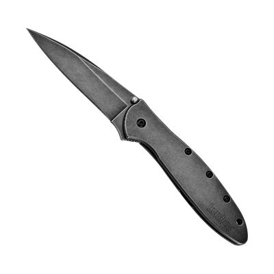 KER1660BLKW image(0) - Kershaw 3" LEEK WITH BLACKWASH FINISH