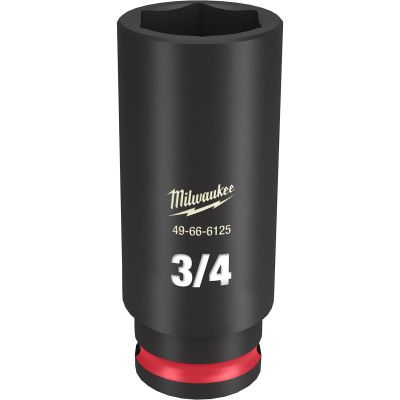 MLW49-66-6125 image(0) - Milwaukee Tool SHOCKWAVE Impact Duty 3/8"Drive 3/4" Deep 6 Point Socket