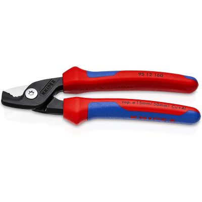 KNP9512160SBA image(0) - 6 1/4" Cable Shears with StepCut Cutting Edges w/Multi-Component Handle packaged in clam shell
