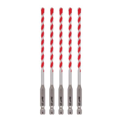 MLW48-20-9157 image(0) - Milwaukee Tool 3/16" x 4" x 6" SHOCKWAVE Impact Duty Carbide Hammer Drill Bits - Bulk 5 PK