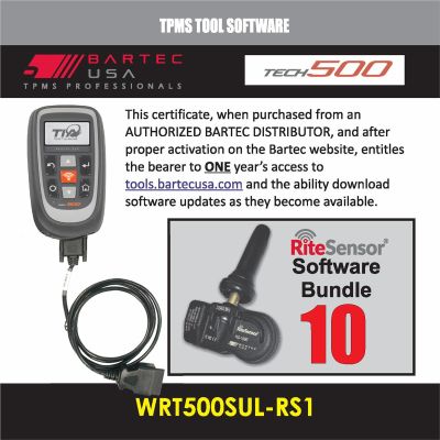 BATWRT500SULRS1E image(0) - 1 Year Software License for the Tech500 w/ 10 RITE-SENSORS