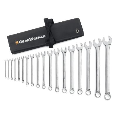 KDT81917 image(0) - GearWrench 18 Pc. 12 Point Long Pattern Combi SAE Wrench Set