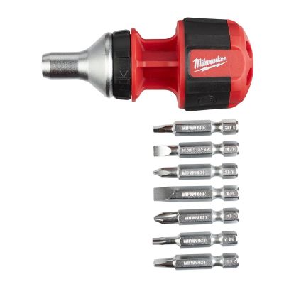 MLW48-22-2330 image(0) - Milwaukee Tool 8-in-1 Compact Ratcheting Multi-bit Driver