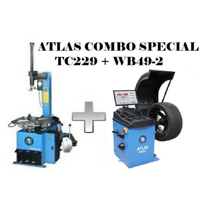 ATETCWB-COMBO6-FPD image(0) - Atlas Automotive Equipment Atlas Equipment TC229 Rim Clamp Tire Changer + WB49-2 Wheel Balancer Combo Package