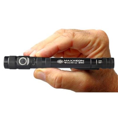 MXN00361 image(0) - Maxxeon WorkStar 361 Rechargeable LED Zoom Penlight/Inspection Light USB-C, Black