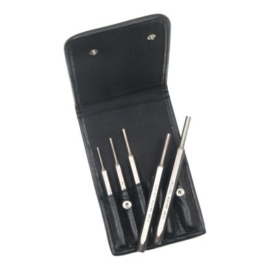 MAY15006 image(0) - Mayhew 5 PC PIN PUNCH SET, 150 LINET LEATHER POUCH