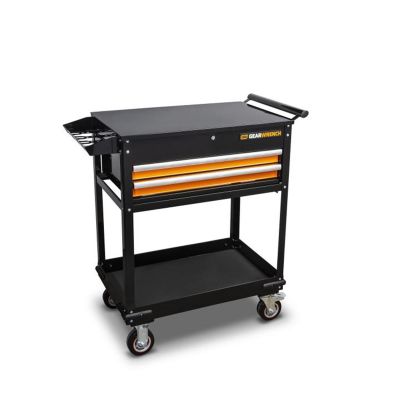 KDT83167 image(0) - GearWrench 32 in. 2-Drawer Black and Orange Utility Cart