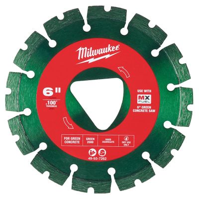 MLW49-93-7262 image(0) - Green 6” x .100” Diamond Blade for Green Concrete