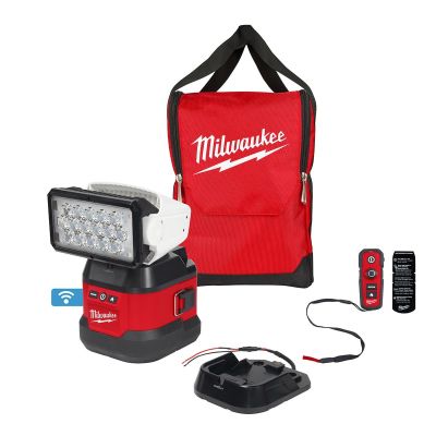 MLW2123-20 image(0) - Milwaukee Tool M18 Utility Remote Control Search Light w/ Portable Base