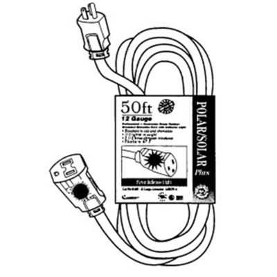 ECI01288 image(0) - EXT CORD 50' 16/3 YEL LITED END