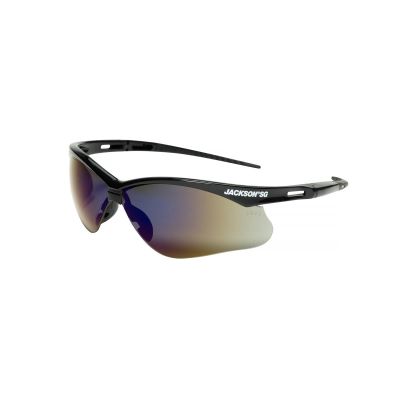 SRW50009 image(0) - Jackson Safety - Safety Glasses - SG Series - Blue Mirror Lens - Black Frame - Hardcoat Anti-Scratch - Outdoor