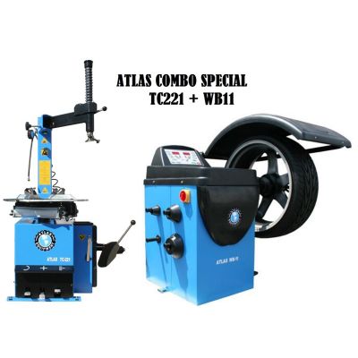 ATETCWB-COMBOEC-FPD image(0) - Atlas Equipment TC221 Rim Clamp Tire Changer + WB11 Wheel Balancer Combo Package