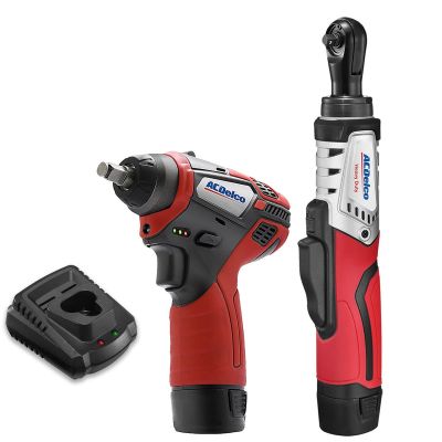 ACDARW12102-K3 image(0) - ACDelco ARW12102-K3 G12 Series 12V Cordless Li-ion 1/4" Brushless Rachet Wrench & 3/8" Impact Wrench Combo Tool Kit with 2 Batteries