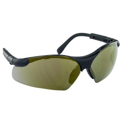 SAS541-0004 image(0) - SAS Safety Sidewinders Safe Glasses w/ Black Frame and Gold Mirror Lens in Polybag