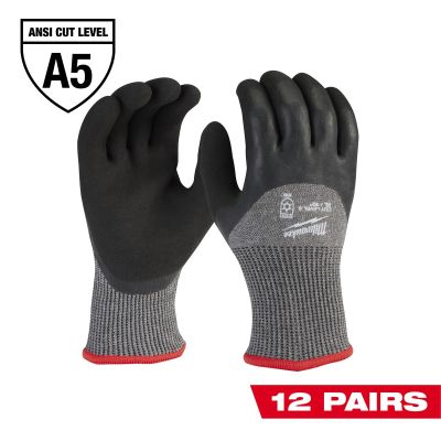 MLW48-73-7953B image(0) - Milwaukee Tool 12-Pack Cut Level 5 Winter Dipped Gloves - XL