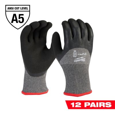MLW48-73-7950B image(0) - Milwaukee Tool 12-Pack Cut Level 5 Winter Dipped Gloves - S