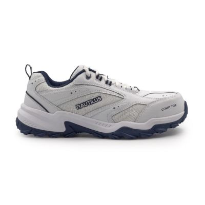 FSIN1120-8.5EE image(0) - Nautilus Safety Footwear Nautilus Safety Footwear - SPARTAN - Men's Low Top Shoe - CT|EH|SF|SR - White / Navy - Size: 8.5 - 2E - (Extra Wide)